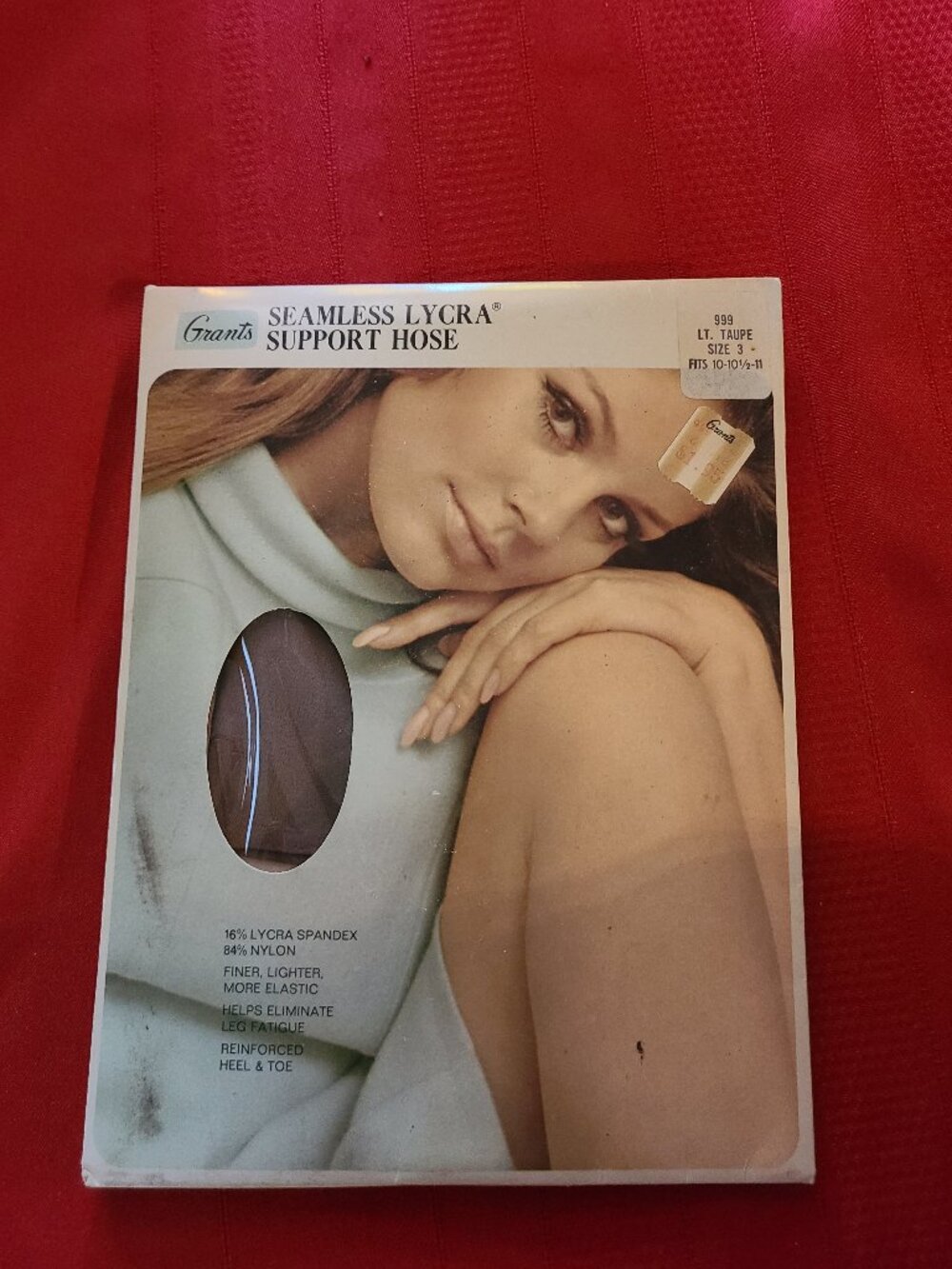VTG New Grants Flat Weave Seamless Support Hose Stockings SZ 10-11 Taupe